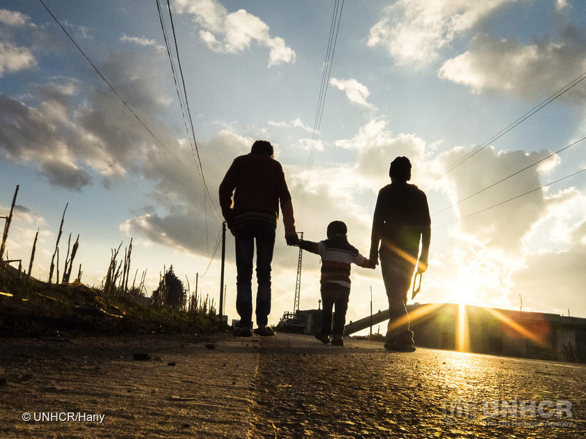 To the Unknown: It’s great to see my siblings going for a walk before sunset. When I took this picture from the side of the road, I felt a bit astonished… And I asked myself: When will we reach the end of the road? This road of which we can see no specific horizon…! ; My name is Hany. I am 20 years old. Two years ago, I arrived with my family in Lebanon from Homs.