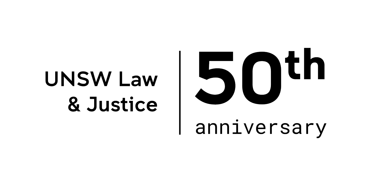 UNSW Law & Justice 50th Anniversary logo black