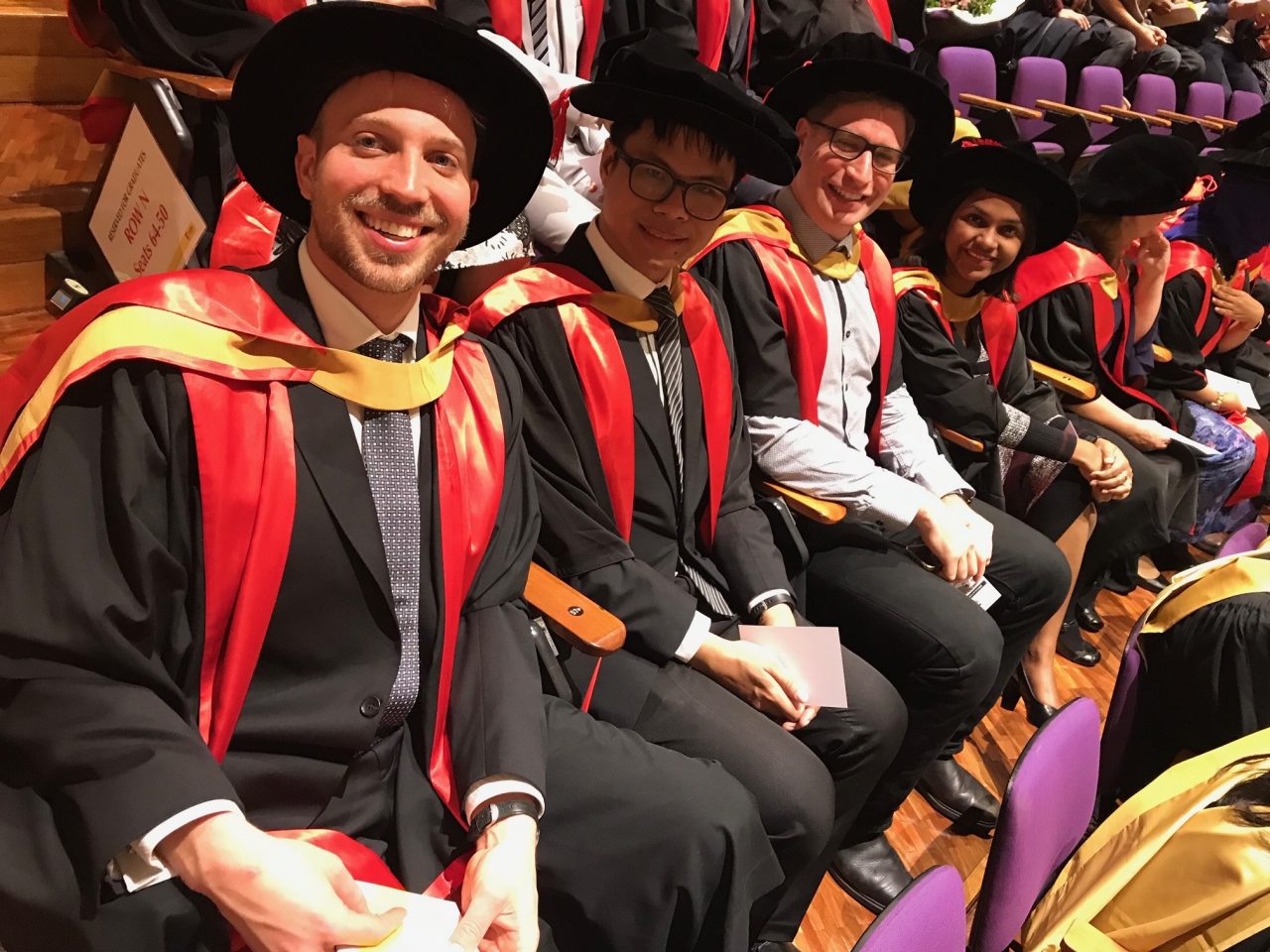 postgraduate research students at their graduation