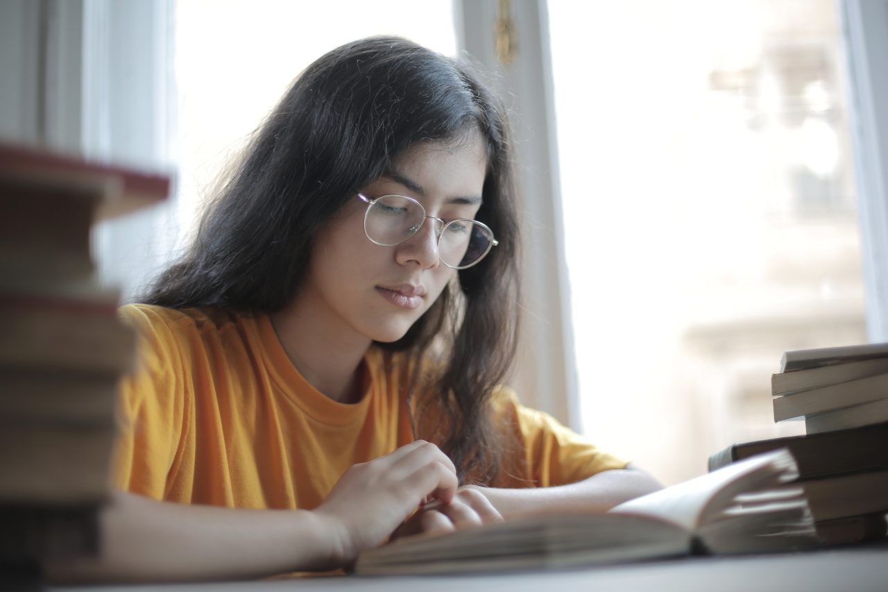 Female student with books