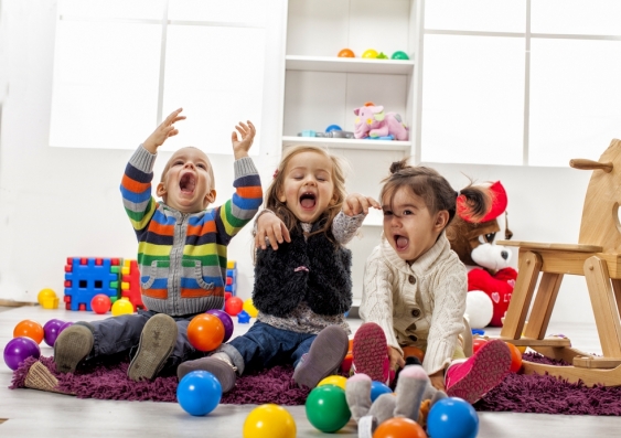 three children at play