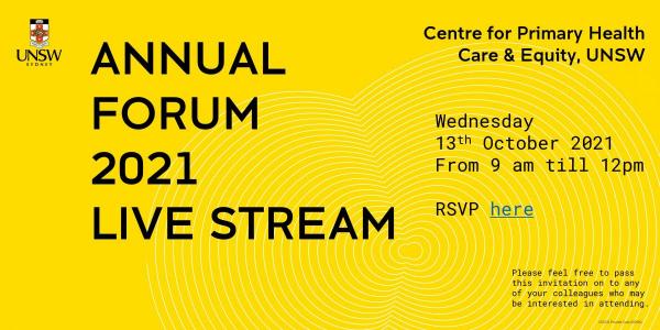 annual forum 2021 live stream cover