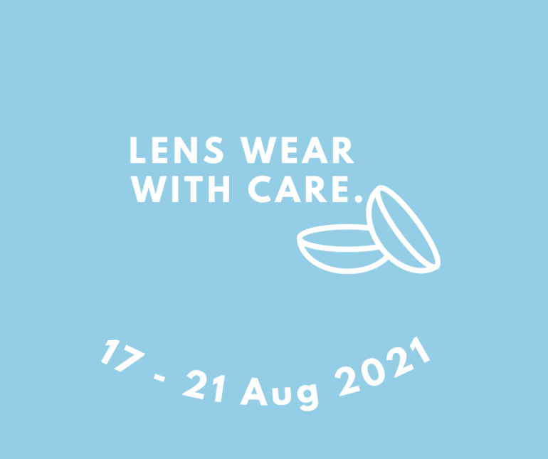 Lens wear with care banner