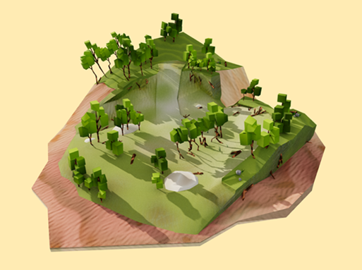 CGI of coastal vegetation