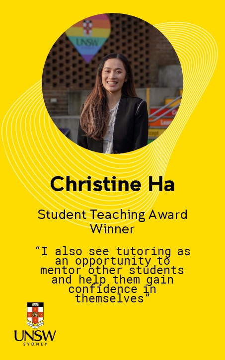 Christine Ha, student teaching award winner
