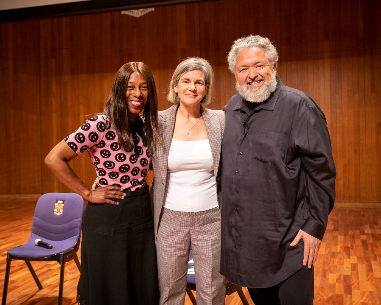 Bisi Williams, Claire Annesley and Bruce Mau group photo at UNSW Sydney for the Massive Action Network Collaboration