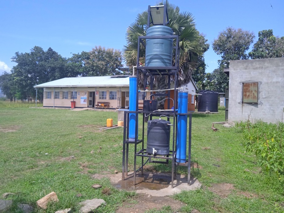 Photo showing a point of use UV-C Water Treatment Unit at Dufile Health Center III, Moyo District, Uganda