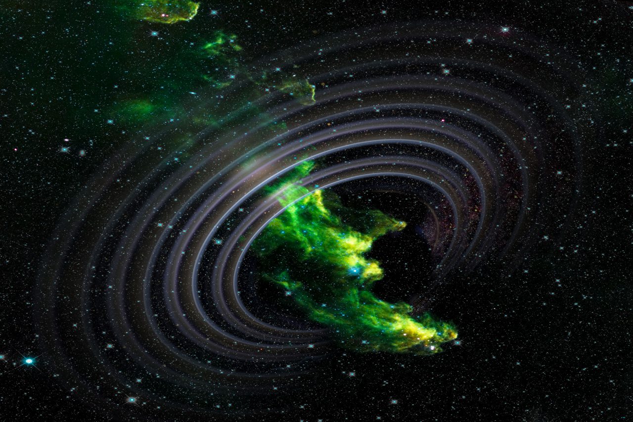 Gravitational waves around a galaxy