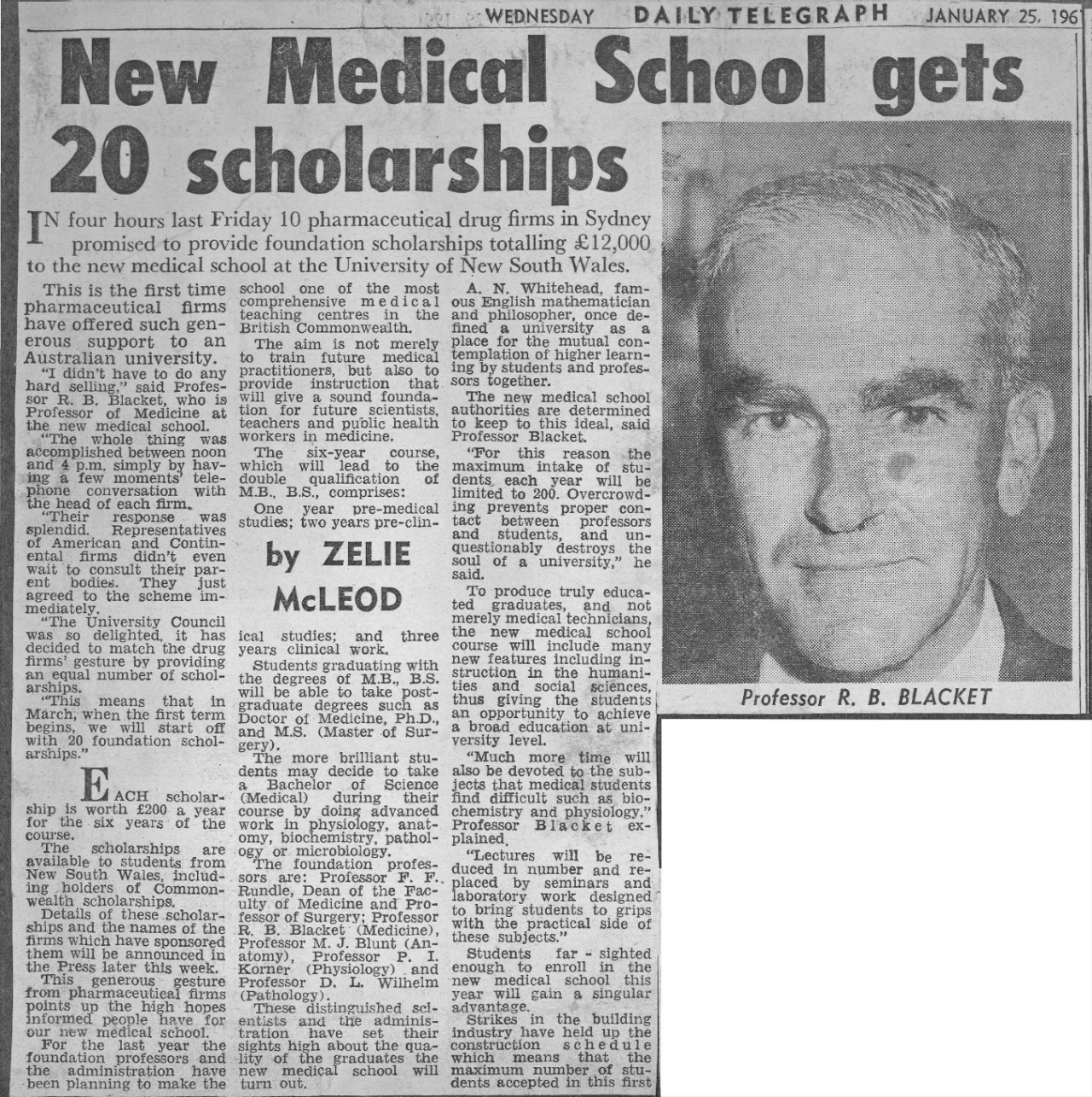 Daily Telegraph UNSW news story 1961