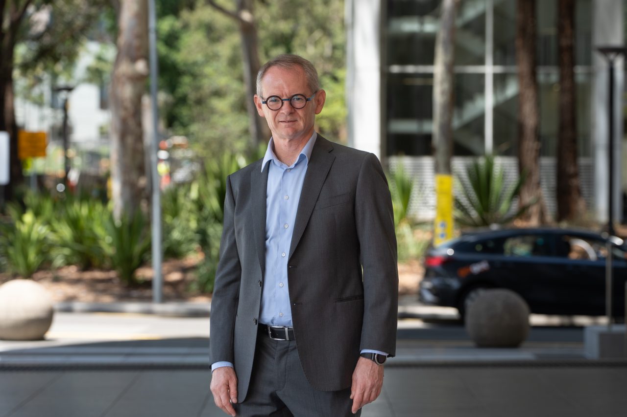 Professor Justin Gooding stands outside his offices at UNSW