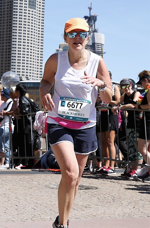 Annabelle running in the Sydney Marathon (2019).
