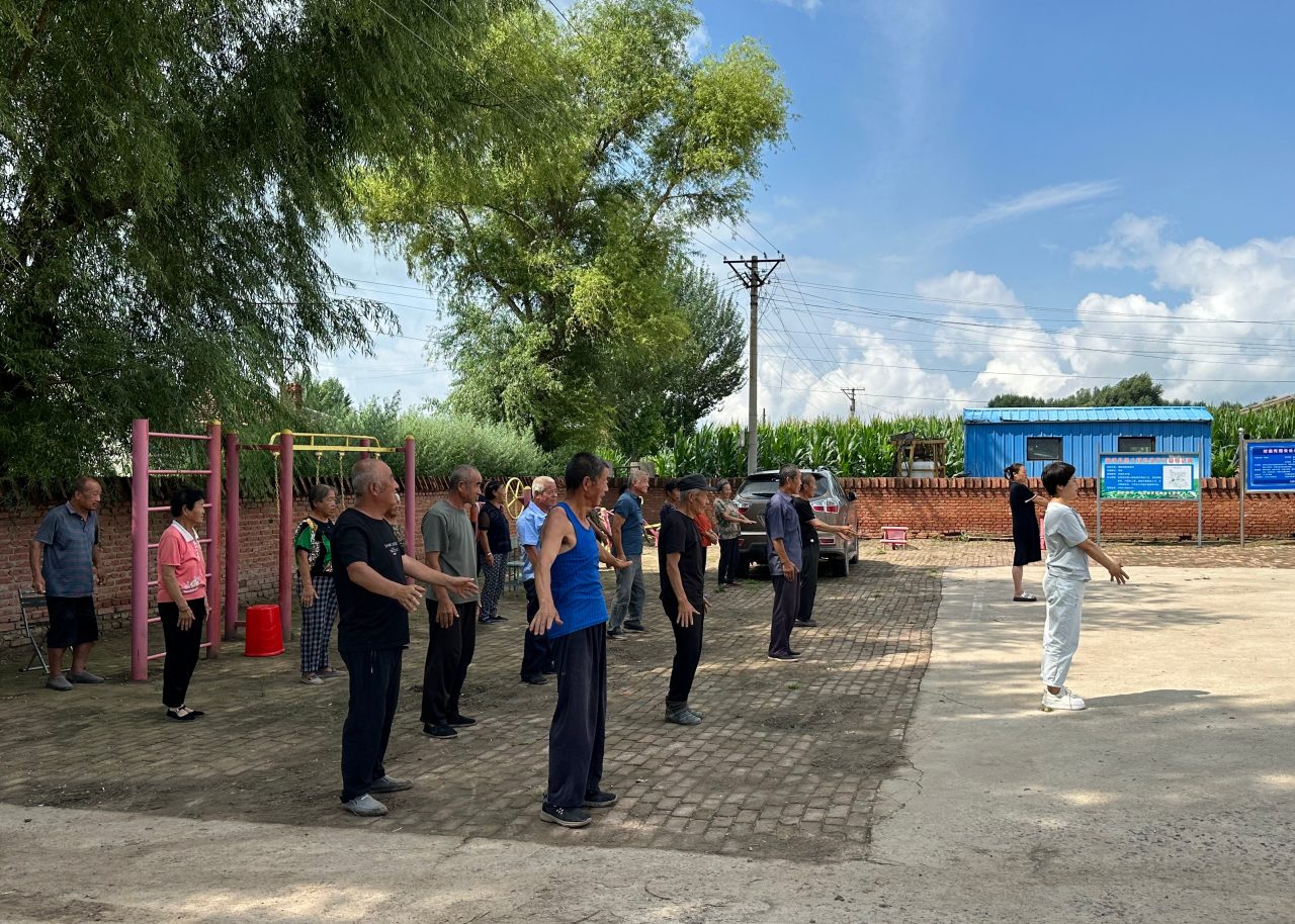Older adults in rural China participated in the monthly group exercise classes. 