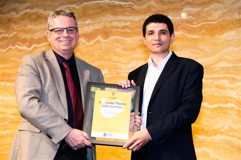 Mohamed Hanafy Kotb Ibrahim, PhD student in the School of Risk and Actuarial Studies, 2025 UNSW 3MT competition 