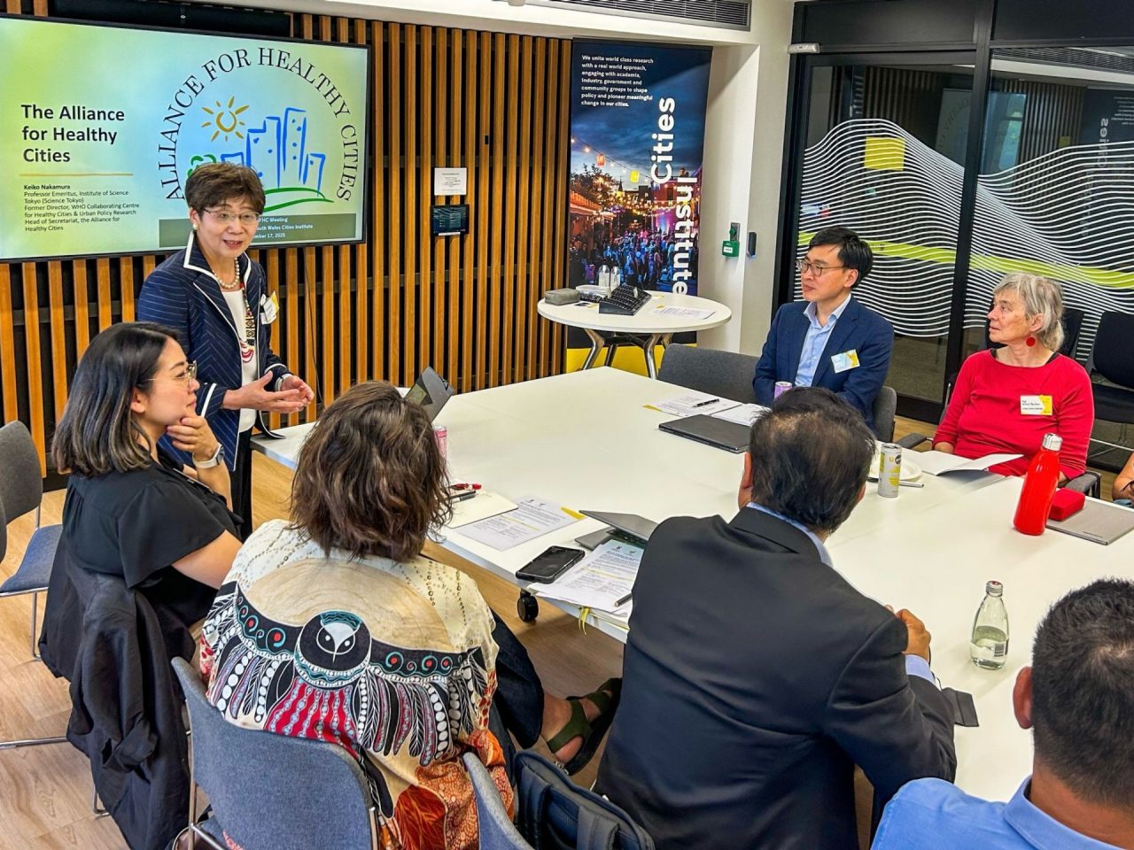 The alliance for healthy cities in meeting room