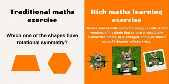A comparison between a traditional geometry exercise and a rich maths exercise