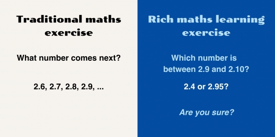 A comparison between a traditional maths exercise with a rich learning one