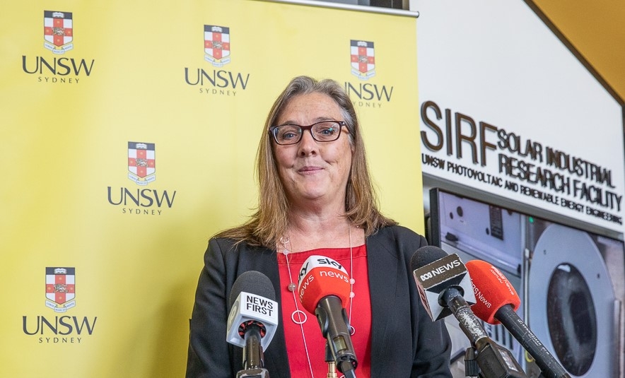 Professor Renate Egan  at an event at UNSW's Solar Industrial Research Facility