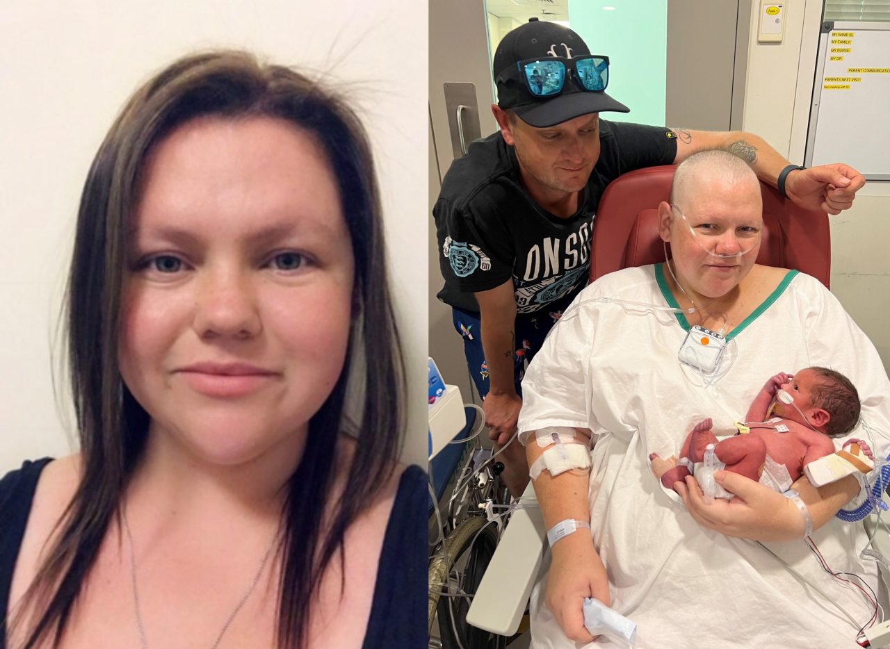 Photos of Jessie Oldfield before and after her cervical cancer diagnosis