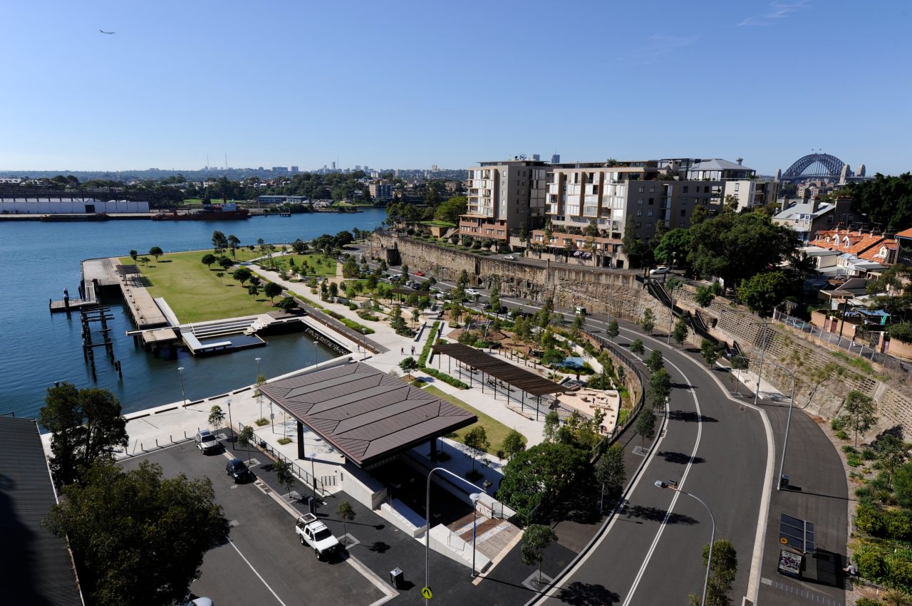 Pirrama Park, Pyrmont for City of Sydney that transformed the former Water Police at Pyrmont into a cherished harbourside park. Winner of the Walter Burley Griffin Award for Urban Design in 2010. Hill Thalis A+UP with Aspect Studios and Craig Burton.