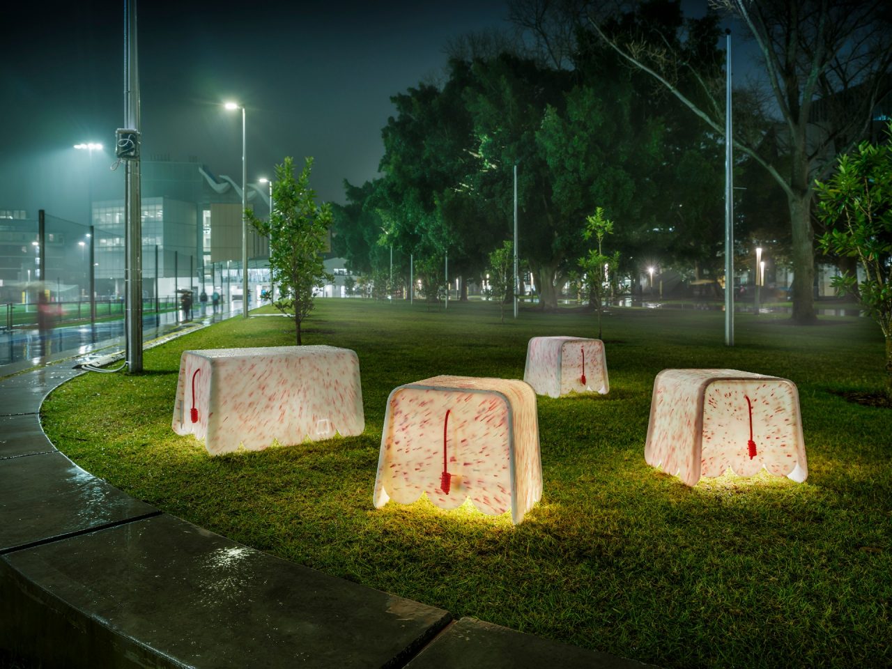 Benchmark benches at night