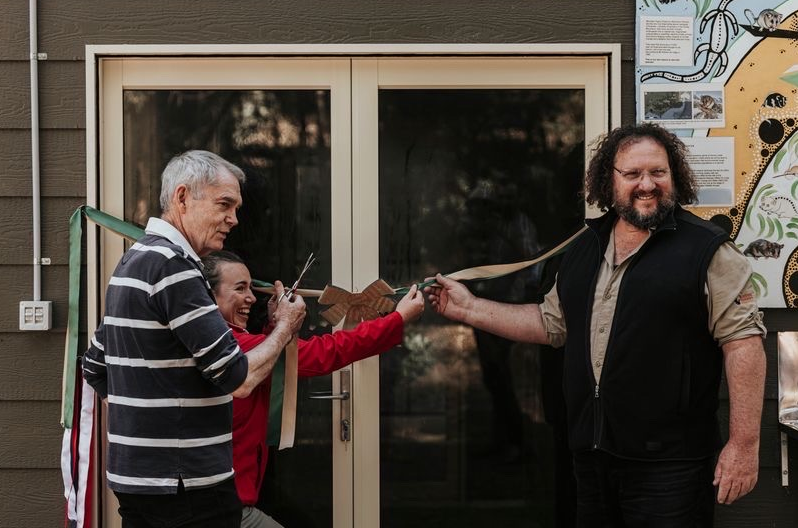 Prof. Mike Archer at the launch of mountain pygmy-possum breeding facility in 2022.