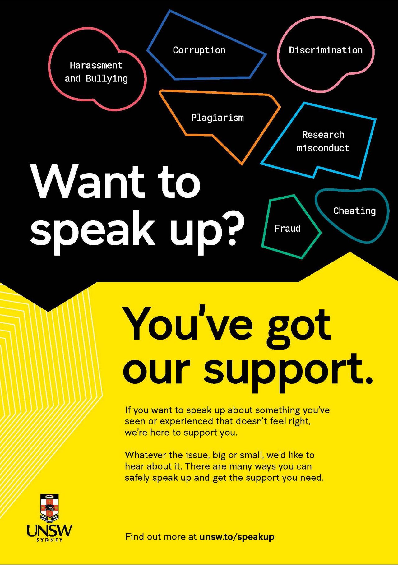 Digital version of UNSW SpeakUp campaign poster
