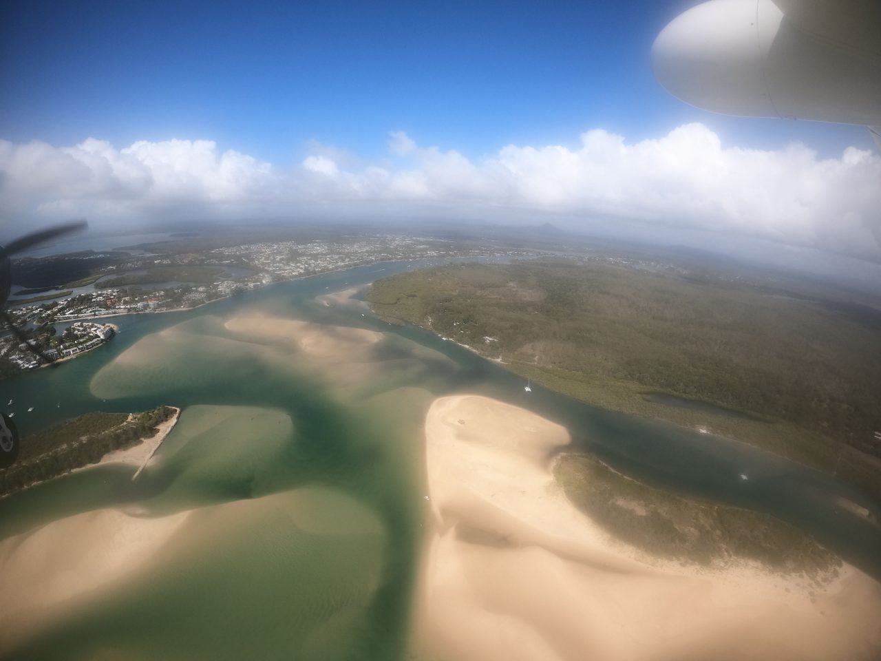 Aerial photo of coastal estuary