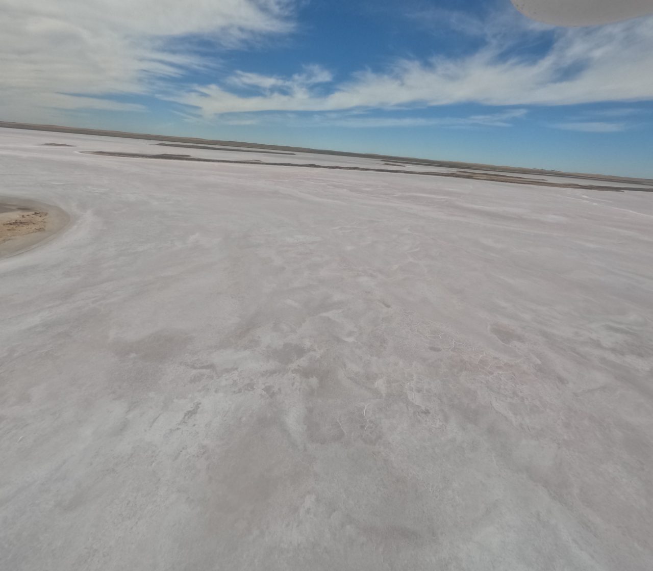 salt on inland salt lake