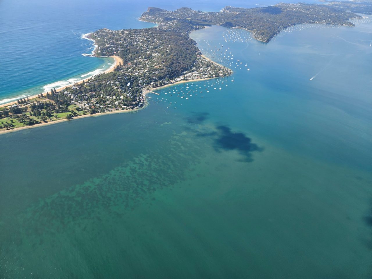 Aerial photo coastal peninsula