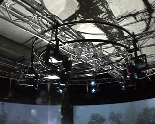 The projector set up of the AVIE 3D visualisation system.