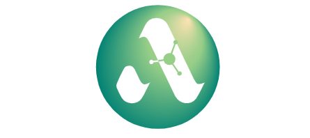 letter a in a green bubble with a floating molecule representing OzAmmonia logo