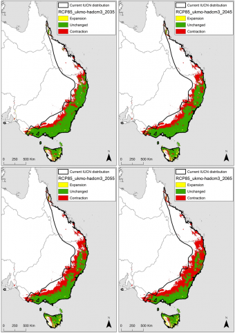 Platypus historical distribution map