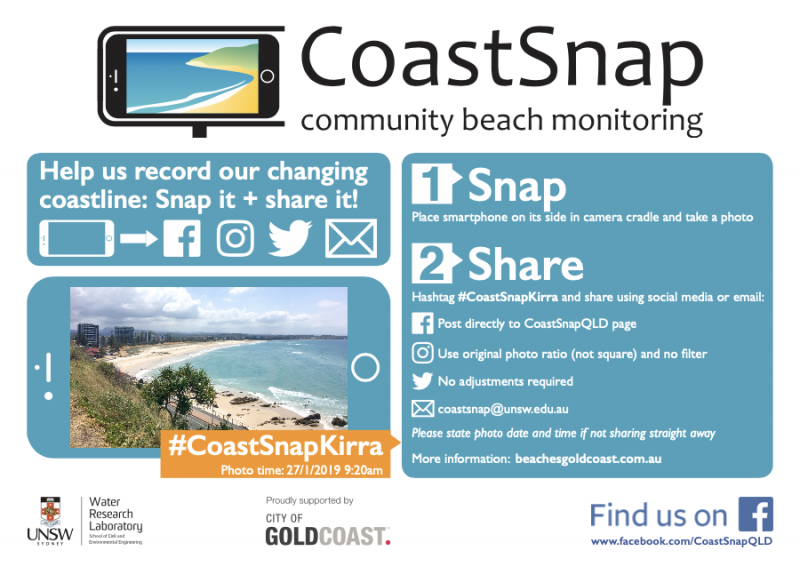 CoastSnap is a low-cost community beach monitoring technology that turns the smartphones found in most people’s pockets into powerful coastal monitoring devices. 