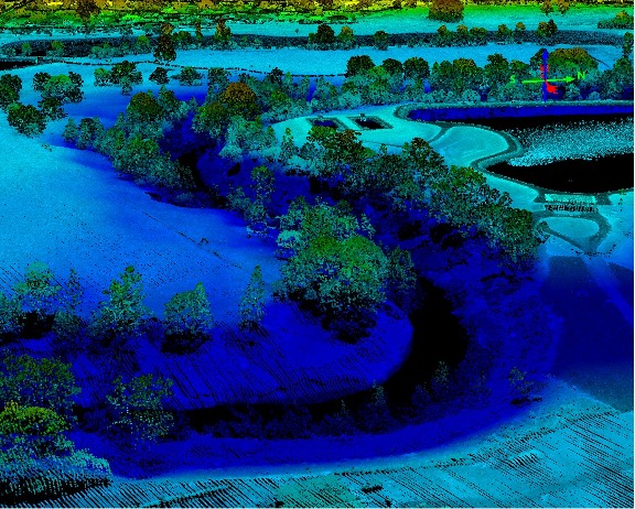 image of part of the river valley near the town of Kyogle, Northern NSW, produced from Lidar data