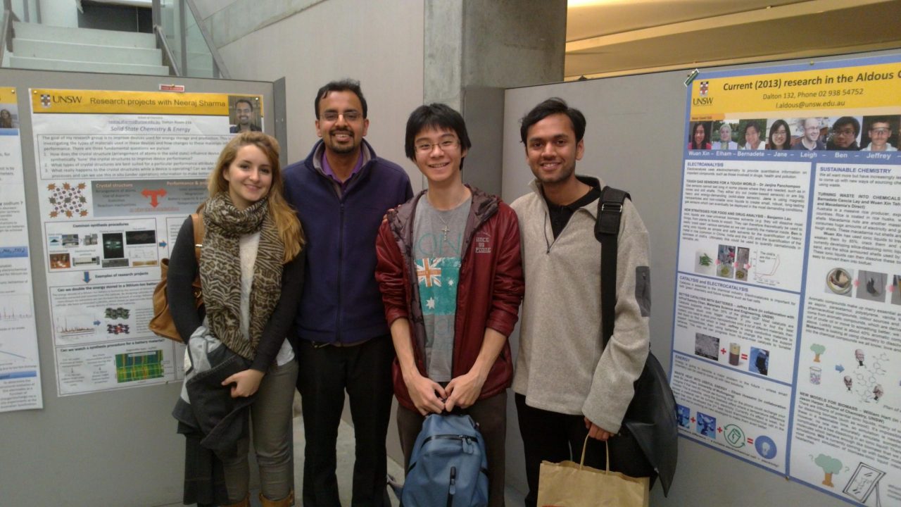 Partial group photo taken on the School of Chemistry, Research Poster Day 2013.
