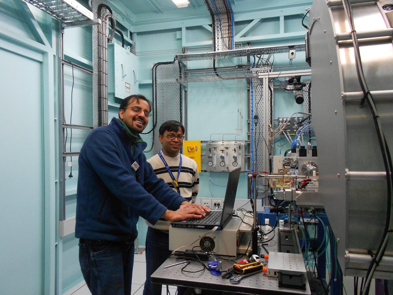 Moshiul Alam and Neeraj Sharma at the Australian Synchrotron, August 2013.
