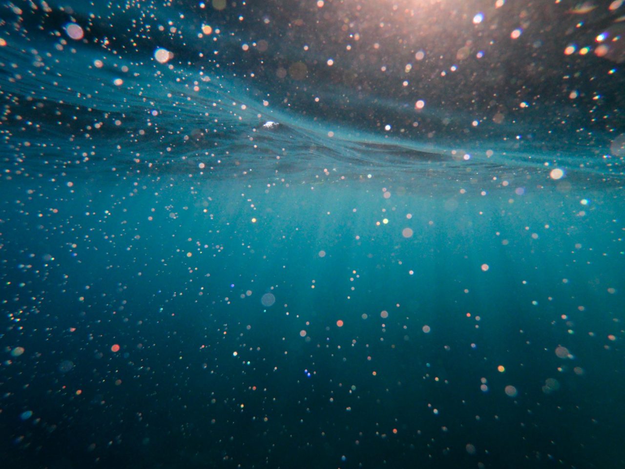 Light hitting particles in the ocean