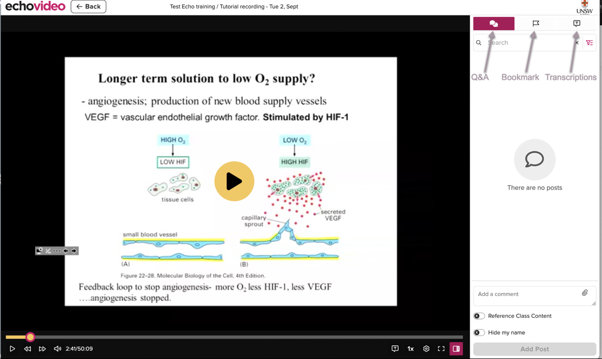Diagram of an echovideo lecture recording