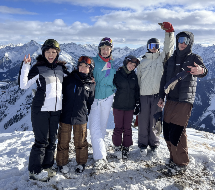 A group of people in the snow