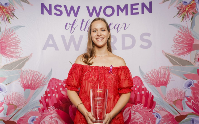 Hannah Beder has taken out the 2020 Harvey Norman Young Woman of the Year Award for her work mentoring young women looking to break into the tech industry.